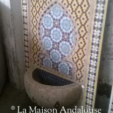 Fontaine zellige bassin suspendu ref 2