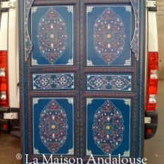 Porte bois peint bleu marine ref A11