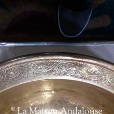 Vasque cuivre ronde sculptée