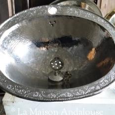 Vasque maillechort ovale