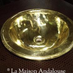 Vasque cuivre ronde martelée