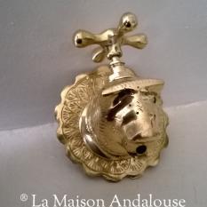 Robinet Marocain cuivre sculpté tête de lion