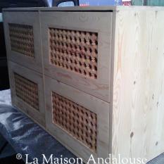 Meuble moucharabieh 4 tiroirs