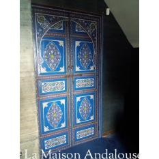 Porte bois peint bleu marine ref A11