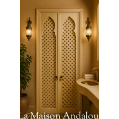 Porte placard en lames de bois croisées sur mesure