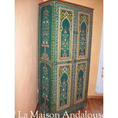 Armoire bois peint 180x80x50