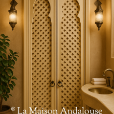 Porte placard en lames de bois croisées sur mesure