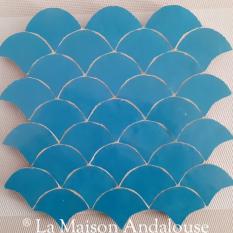 Zellige écaille poisson turquoise